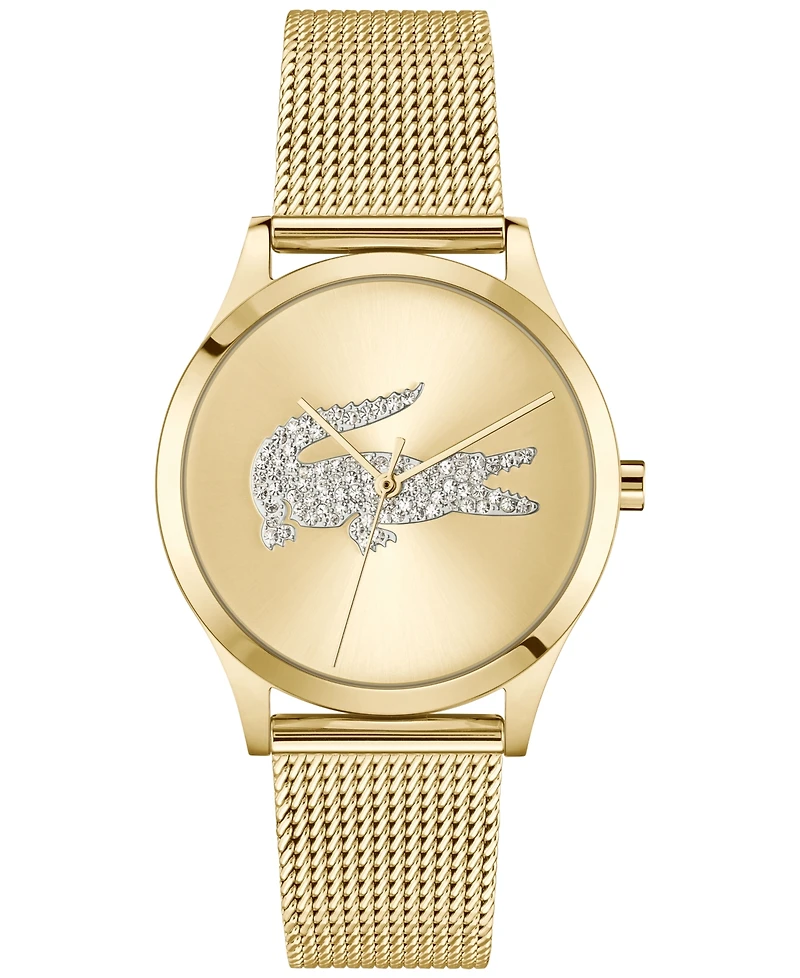 Lacoste Women's Crocodelle Gold Tone Stainless Steel Mesh Bracelet Watch, 36mm