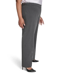 Calvin Klein Plus Pinstriped Mid Rise Pants
