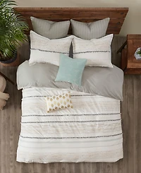 Ink+Ivy Nea Boho Stripe Cotton 3-Pc. Duvet Cover Set, King/California King