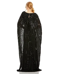 Mac Duggal Women's Embellished Column Cape Gown