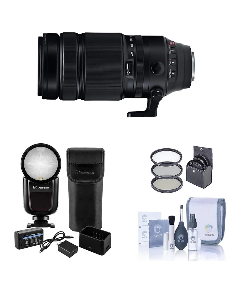 Fujifilm Xf 100-400mm f/4.5-5.6 R Lm Ois Wr Lens, Bundle with Zoom Li-on X R2 Ttl Flash and 77mm Filter Kit