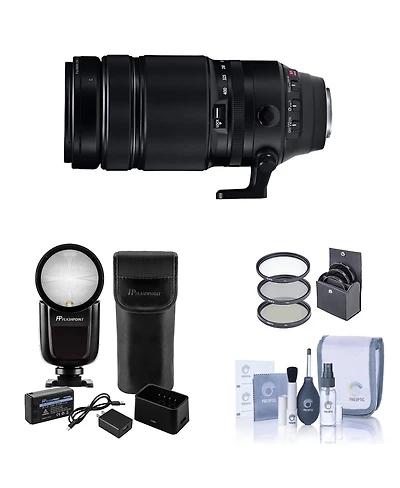 Fujifilm Xf 100-400mm f/4.5-5.6 R Lm Ois Wr Lens, Bundle with Zoom Li-on X R2 Ttl Flash and 77mm Filter Kit