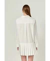 English Factory Women's Colorblocked Shirt Dress