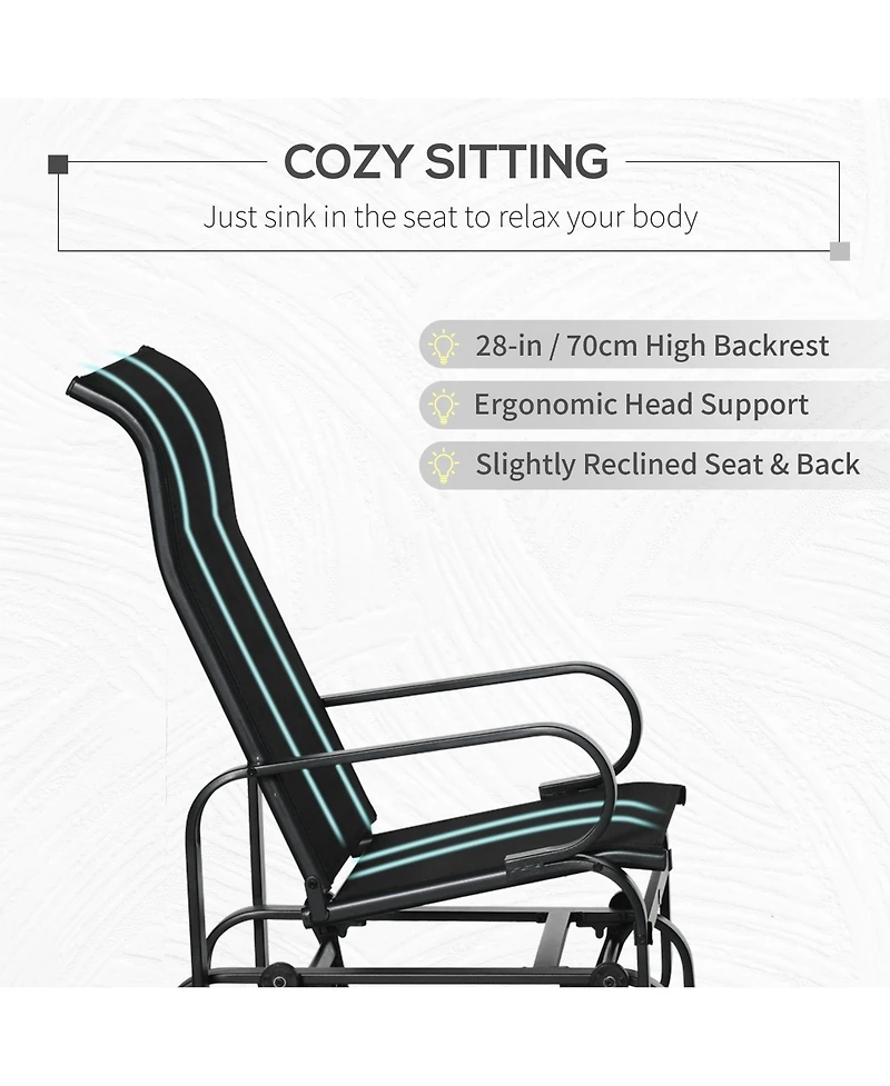 Outsunny Gliding Lounger Chair with Lightweight Construction