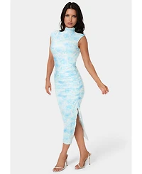 Bebe Women's Jersey Mock Neck Maxi Dress