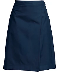 Lands' End Women's Solid A-line Skirt Below The Knee
