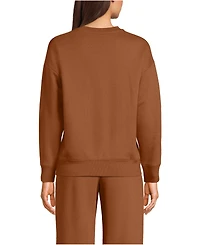 Lands' End Women's Relaxed Serious Sweats Long Sleeve Crewneck Sweatshirt