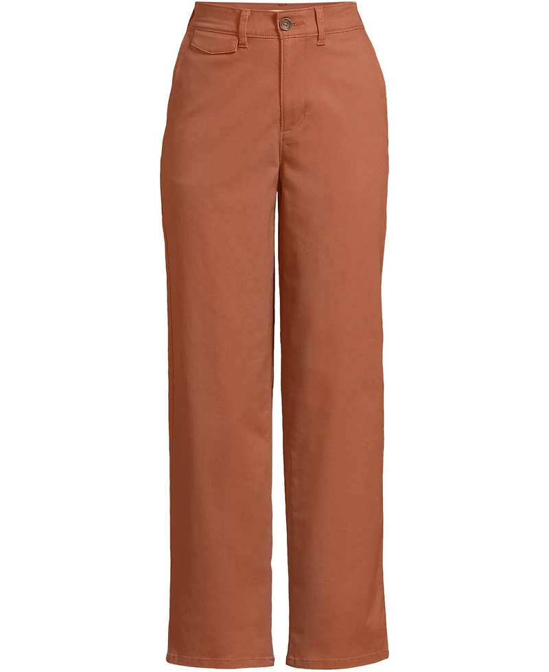 Lands' End Women's Chino High Rise Rail Straight Leg Pants