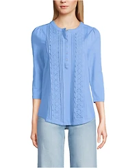 Lands' End Women's 3/4 Sleeve Lightweight Jersey Embellished Top