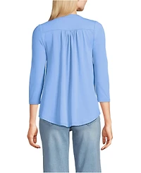 Lands' End Women's 3/4 Sleeve Lightweight Jersey Embellished Top