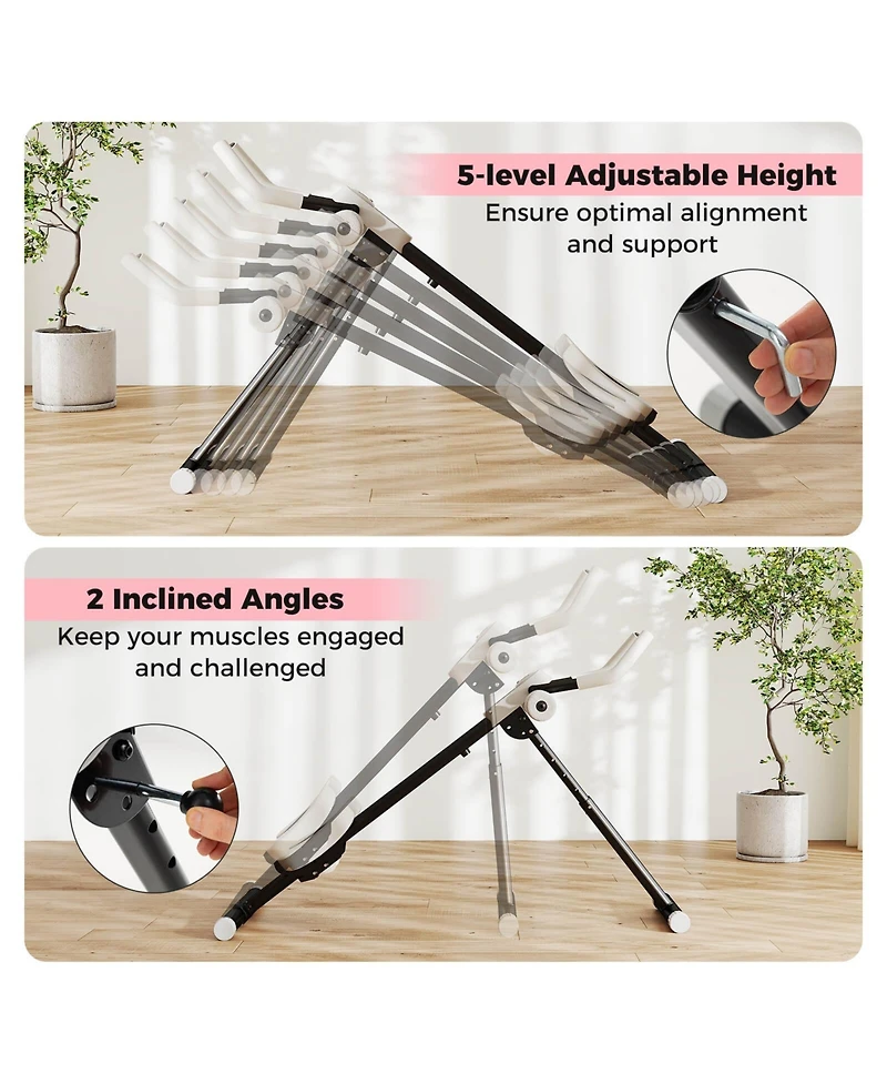 Adjustable Abdominal Trainer with Elbow Support Knee Protection and Lcd Monitor