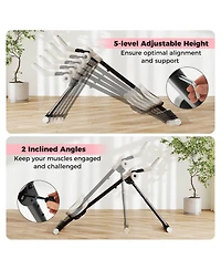 Adjustable Abdominal Trainer with Elbow Support Knee Protection and Lcd Monitor