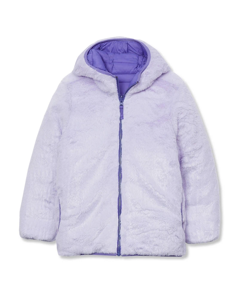 Lands' End Girls FeatherFree Reversible Hooded Jacket