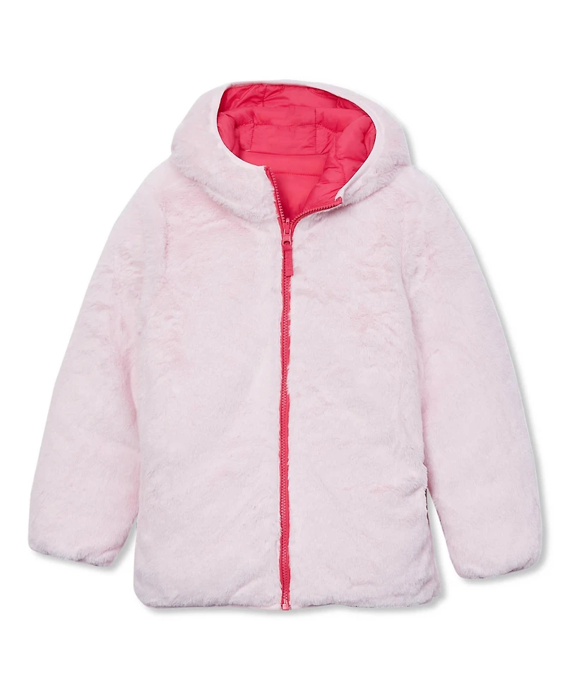 Lands' End Girls FeatherFree Reversible Hooded Jacket
