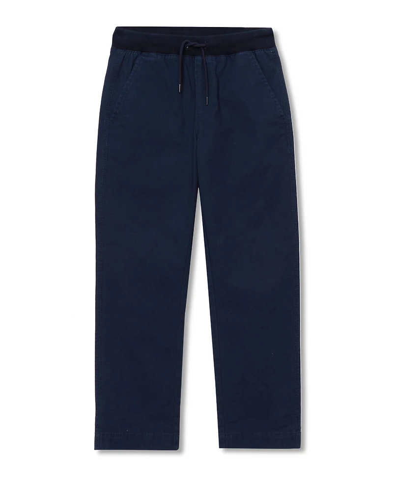 Lands' End Boys Husky Stretch Soft Rib Waist Iron Knee Pull On Pants