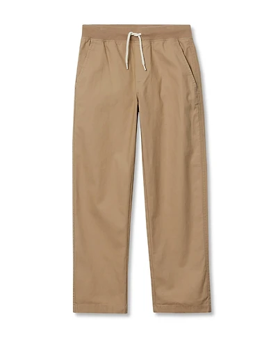 Lands' End Boys Husky Stretch Soft Rib Waist Iron Knee Pull On Pants