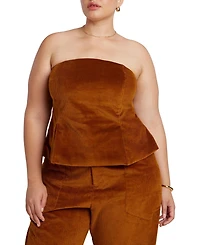 Eloquii Women's Plus Corduroy Peplum Bustier