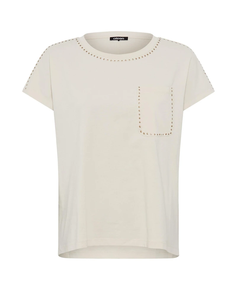 Olsen Women's T-Shirt with Stud Detail