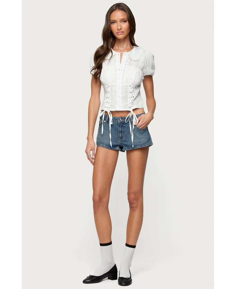 Edikted Women's Valera Cotton Tailored Button Up Shirt