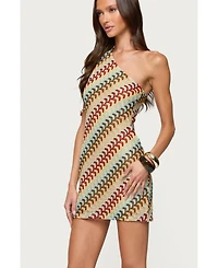 Edikted Women's Agua Zigzag One Shoulder Mini Dress