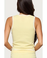 Edikted Womens Leila Scalloped Knit Tank Top