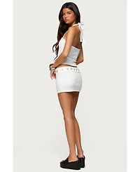 Edikted Women's Havana Grommet Ribbed Halter Top