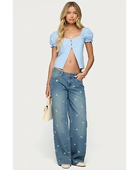 Edikted Womens Dorothea Split Front Top