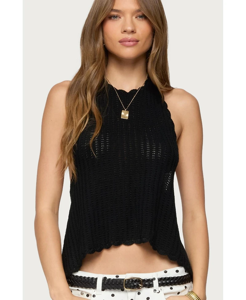 Edikted Women's Ivey Backless Crochet Halter Top