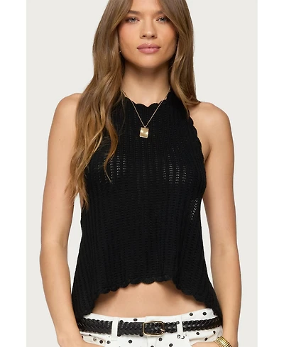 Edikted Women's Ivey Backless Crochet Halter Top