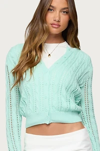 Edikted Womens Haisley Cable Knit Cardigan