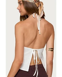 Edikted Women's Oliviana Linen Look Halter Top