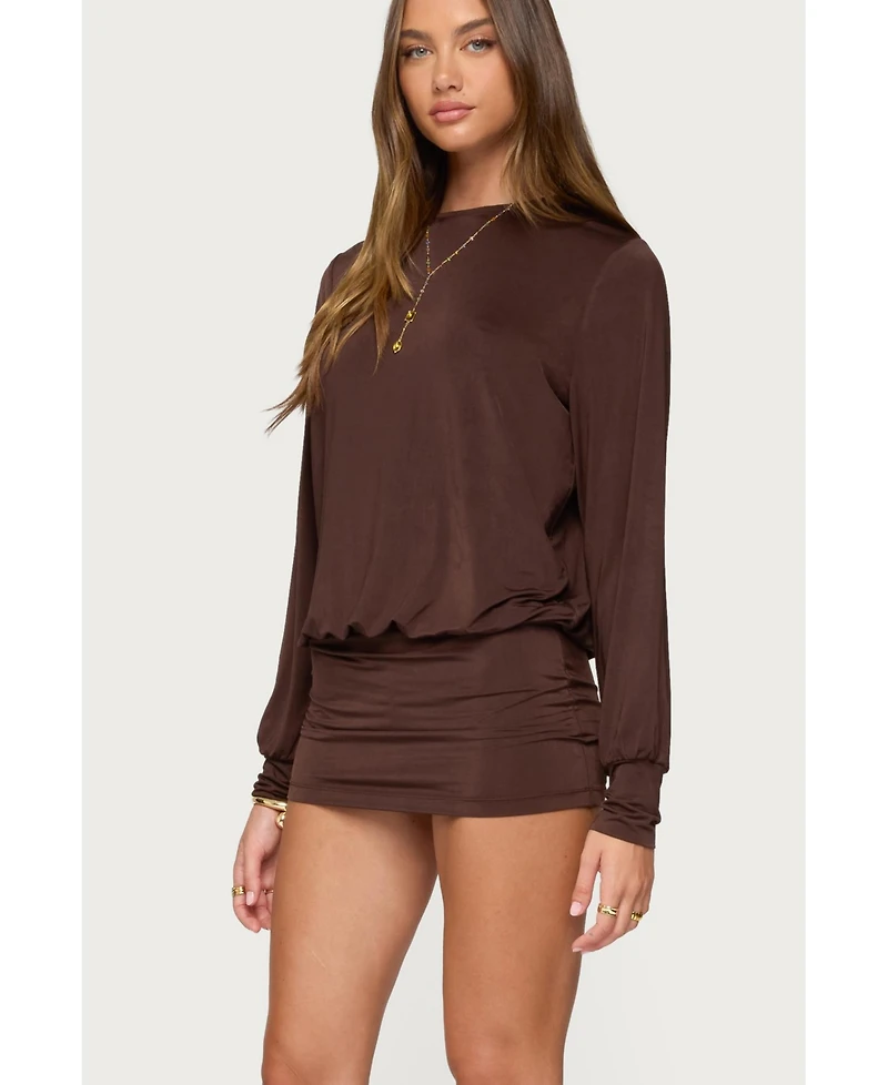 Edikted Women's Guilia Backless Long Sleeve Romper