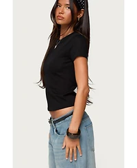 Edikted Women's Nikkey Semi Sheer T Shirt