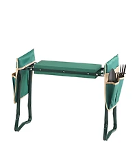 Slickblue Folding Garden Kneeler and Seat with 6" Eva Cushion, Heavy Duty Garden Bench