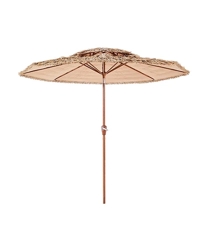 Slickblue Two Tier Tiki Thatched Patio Umbrella for Pool Garden or Beach Shade