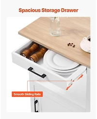 Slickblue Kitchen Island Cart with Rolling Storage Table and Single Door Cabinet