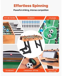 Slickblue Folding Foosball Soccer Game Table Standard Size for Indoor Home Play