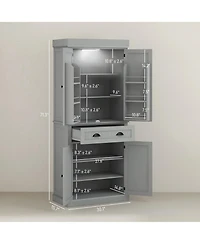 Slickblue Tall Kitchen Storage Cabinet with Doors and Shelves for Pantry and Dining Room