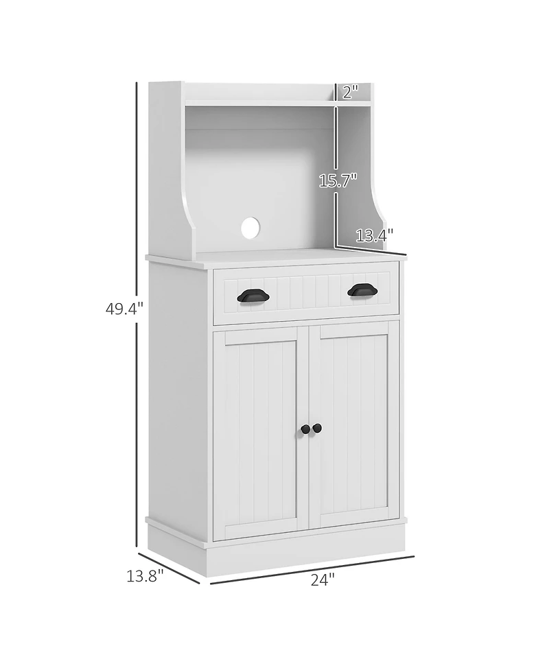 Slickblue Contemporary Wooden Kitchen Storage Cabinet with Adjustable Shelves for Pantry Storage