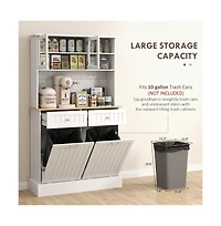 Slickblue Sturdy Kitchen Storage Cabinet with Adjustable Shelves and Doors for Pantry Use