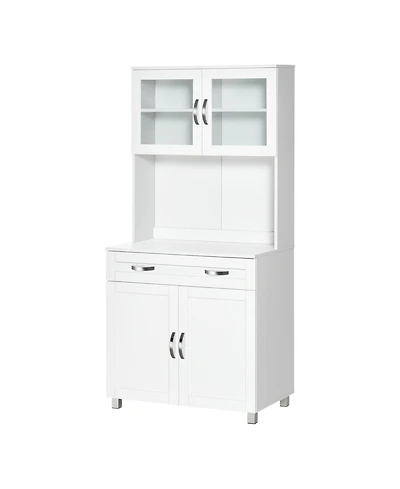 Slickblue Kitchen Storage Cabinet with Shelves and Drawers for Organized Home Kitchen Space