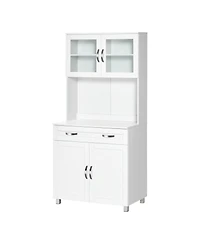 Slickblue Kitchen Storage Cabinet with Shelves and Drawers for Organized Home Kitchen Space