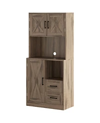 Slickblue Easy Access Kitchen Storage Cabinet with Adjustable Shelves for Space-Saving Organization