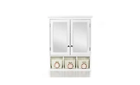 Slickblue Wall Mounted Bathroom Storage Cabinet with Mirror, 2 Doors, Adjustable Shelves, Storage Baskets