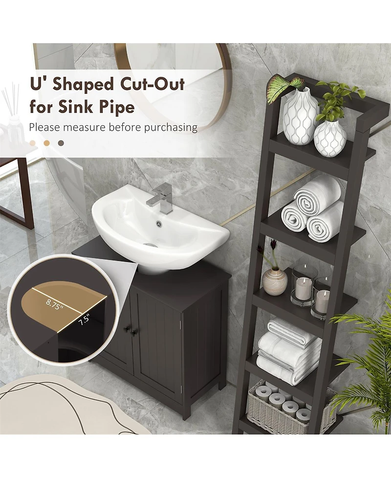Pedestal Sink Storage Cabinet with Shelves for Bathroom Organization and Space Saving