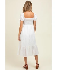 Pinkblush Ivory Solid Sweet Heart Maternity Dress