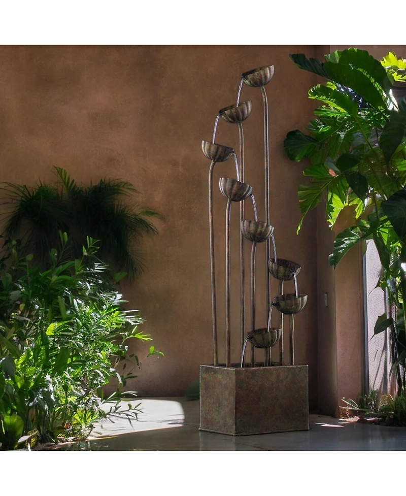 Artistic Floral Water Feature with Energy Efficient Ul Pump for Home Decor