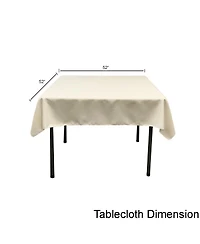 52x52 Inch Square Tablecloth Durable Polyester Poplin, Perfect for Dining & Events