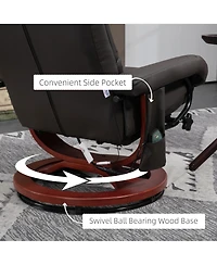Homcom Pu Leather Massage Recliner with Ottoman and Remote,