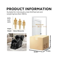 Maison Boucle Zero Gravity Massage Chair Recliner with Heat, Foot Roller & Air Compression, Full Body Massage for Home Relaxation-Maison Boucle